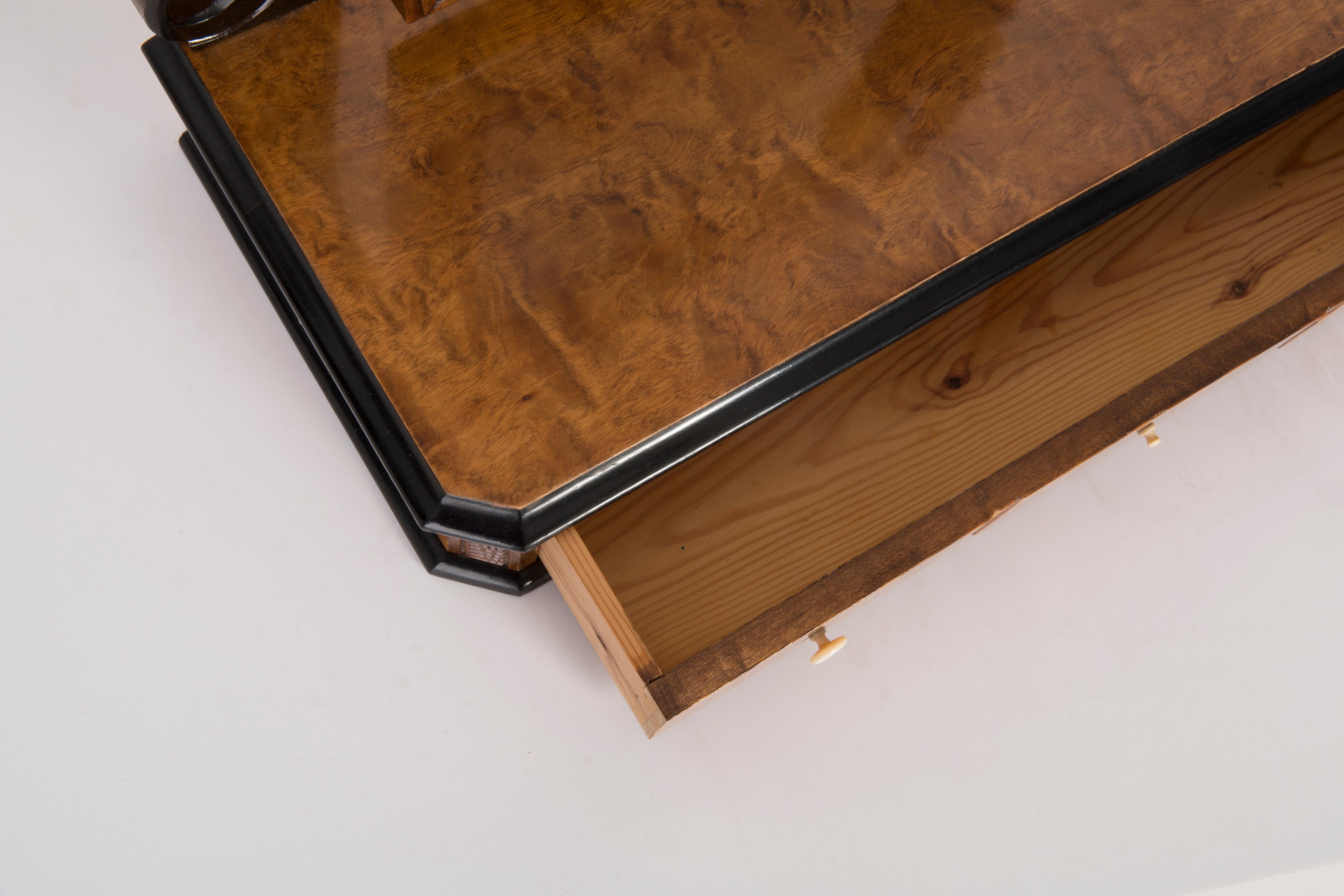 Beautiful 19th Century Mahogany Dressing Table with Mirror, 1960s 3