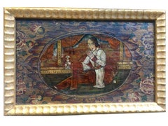 Beautiful 19th Century, Pair Wooden Paintings of Qajari Ladies