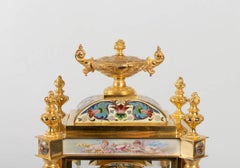 Magnifique garniture en porcelaine et bronze émaillé du 19ème siècle, Napoléon III