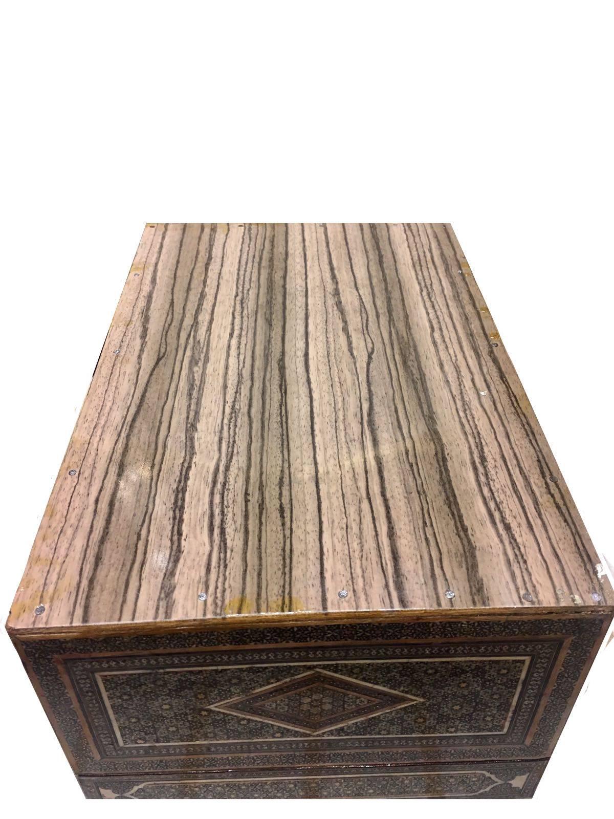 Beautiful 19th Century, Qajar Khatem Kari Wooden Box, Iran For Sale 1