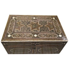 Beautiful 19th Century, Qajar Khatem Kari Wooden Box, Iran