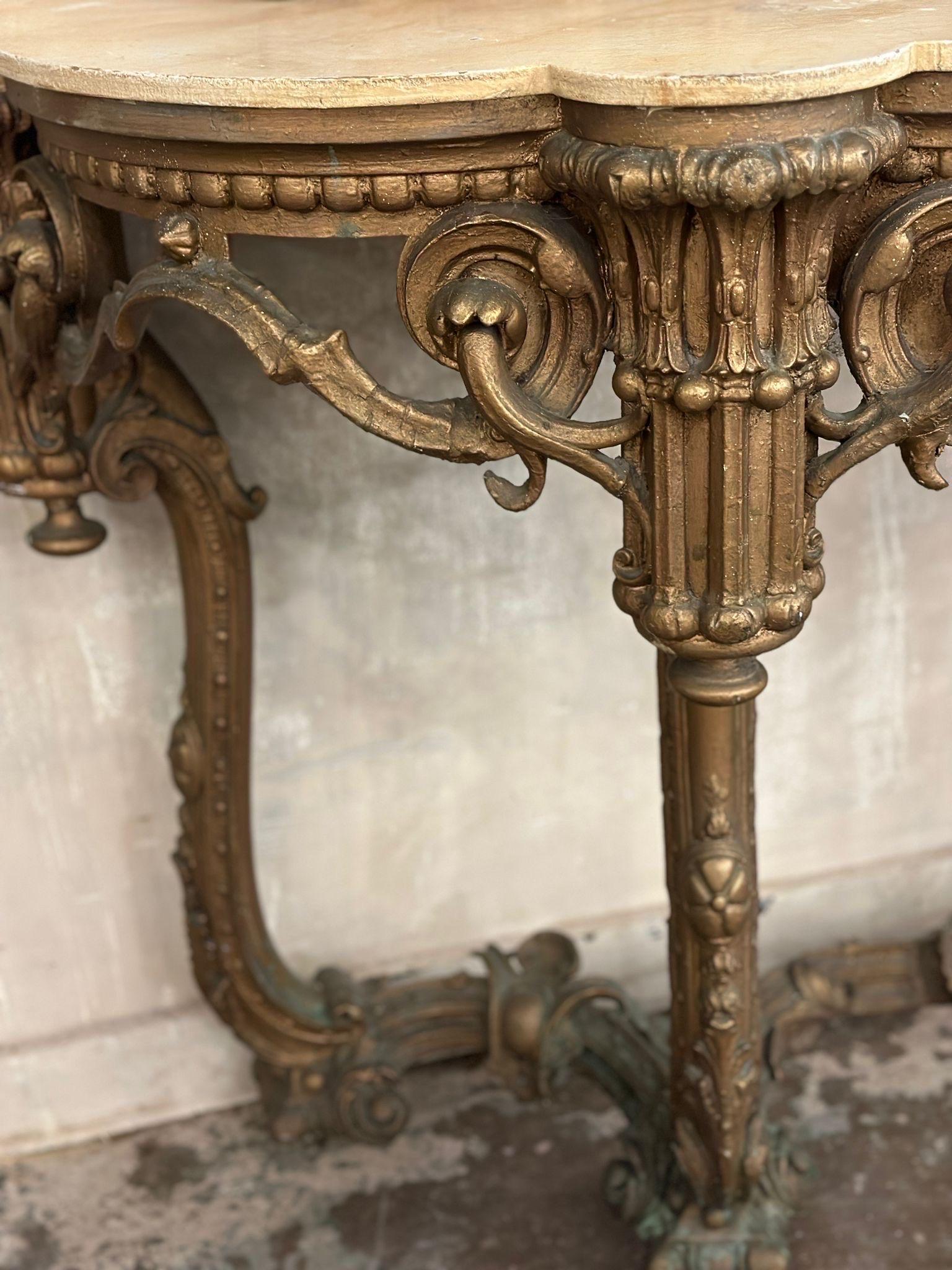Beautiful, 19thC French console table and mirror For Sale 1