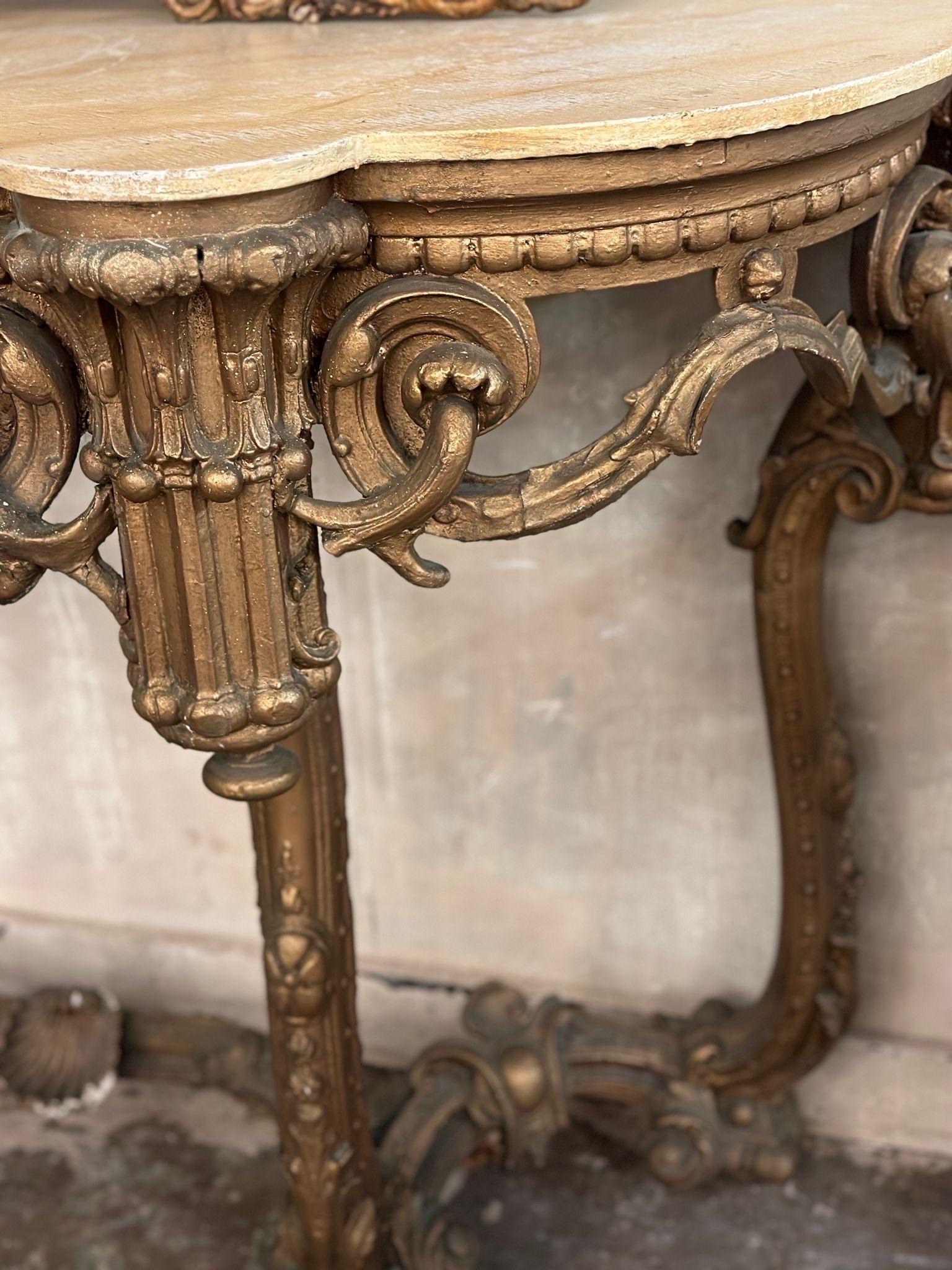 Beautiful, 19thC French console table and mirror For Sale 2
