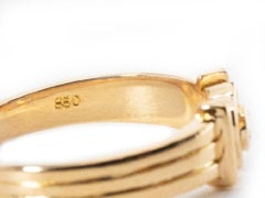 Beautiful 20K Yellow Gold Heart Shape Ring with 0.05 Ct Natural Diamond