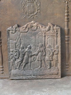 Belle plaque de cheminée française du 20ème siècle de style Louis XIV