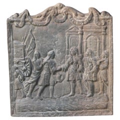 Belle plaque de cheminée française du 20ème siècle de style Louis XIV