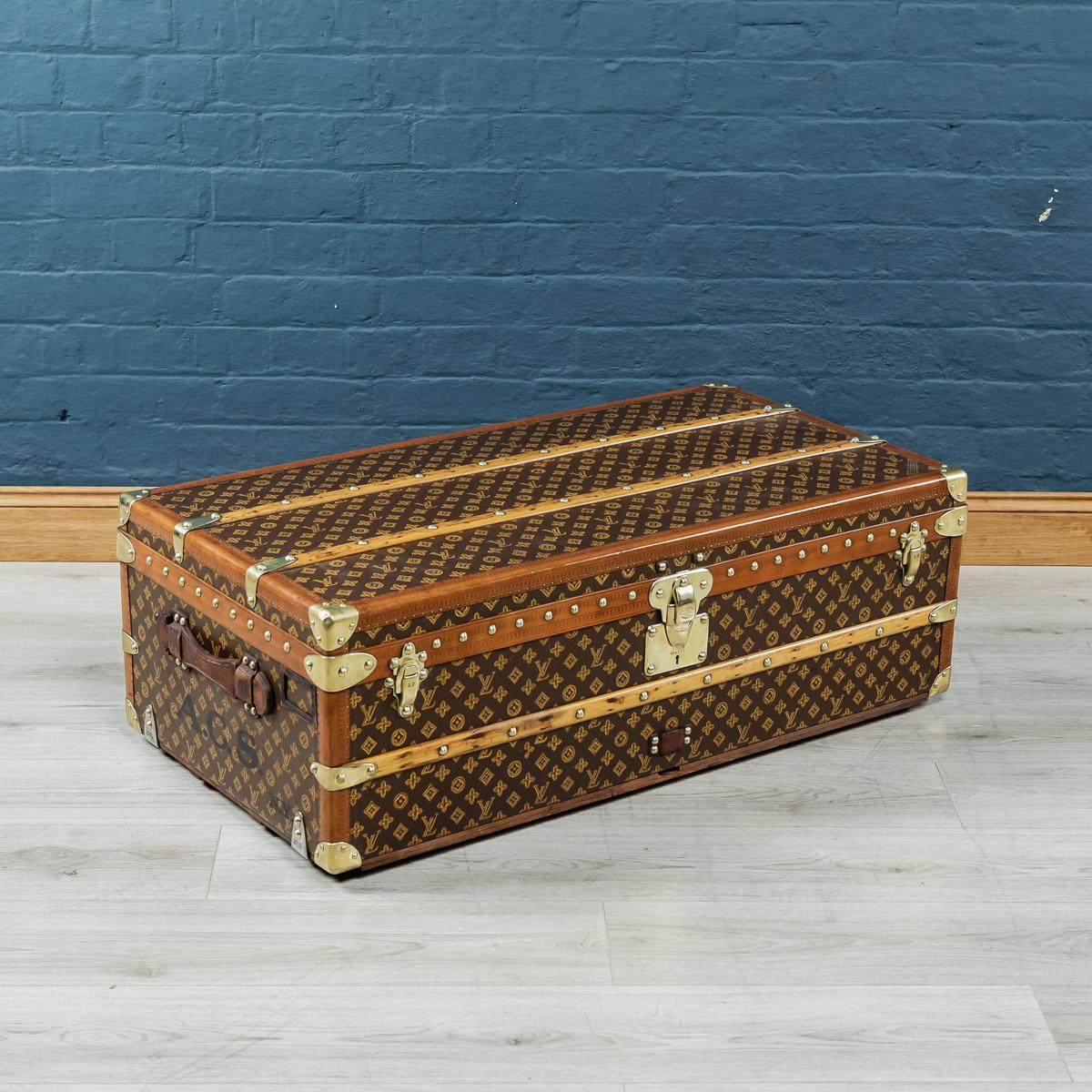 Description

Beautiful early 20th century Louis Vuitton trunk covered in the world famous LV monogrammed canvas, with its lozine borders and brass fitting this trunk would have been the top of the line even at the time of purchase some 100 years