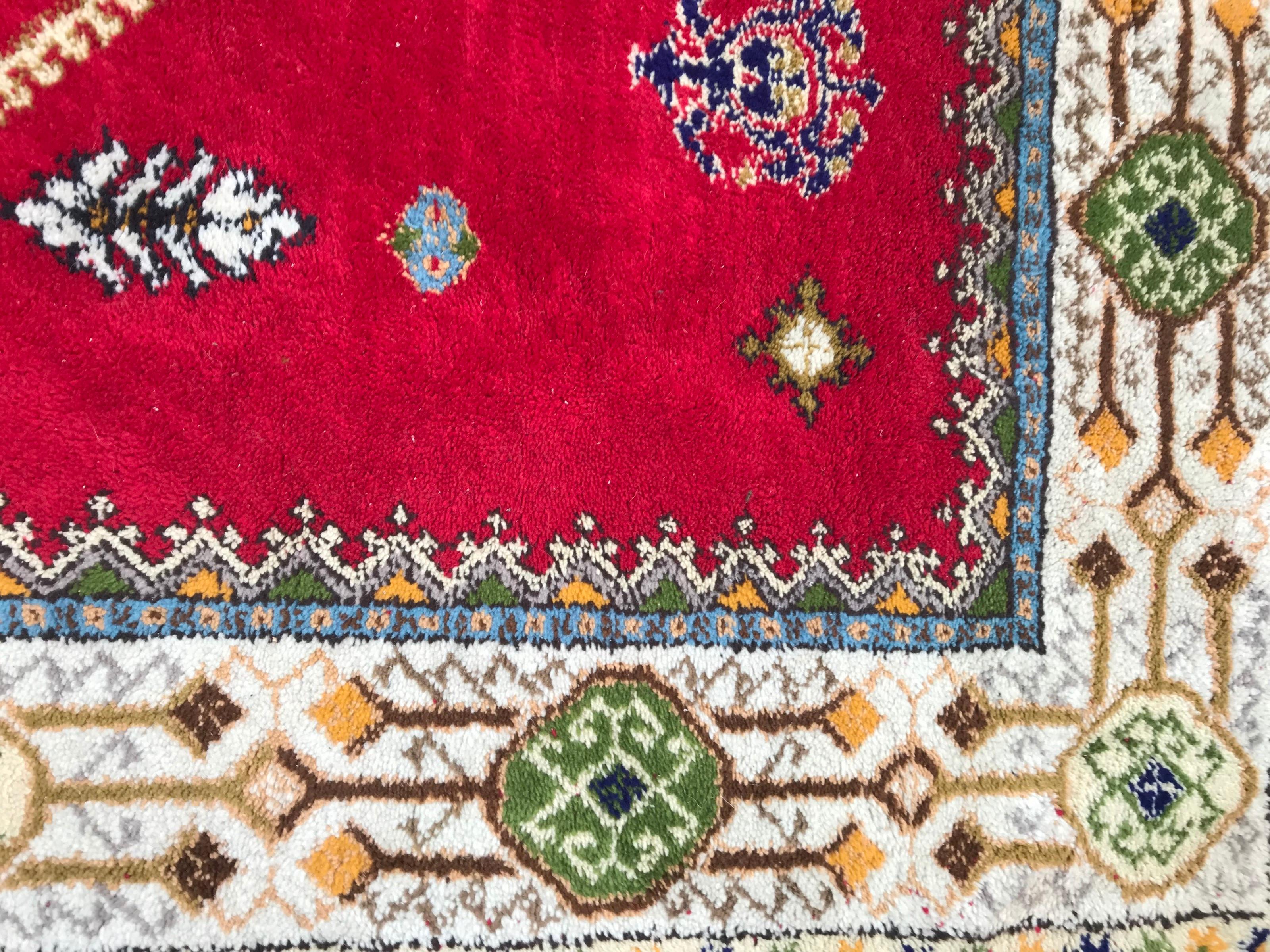 Preciosa alfombra marroquí Rabat del siglo XX Tribal en venta