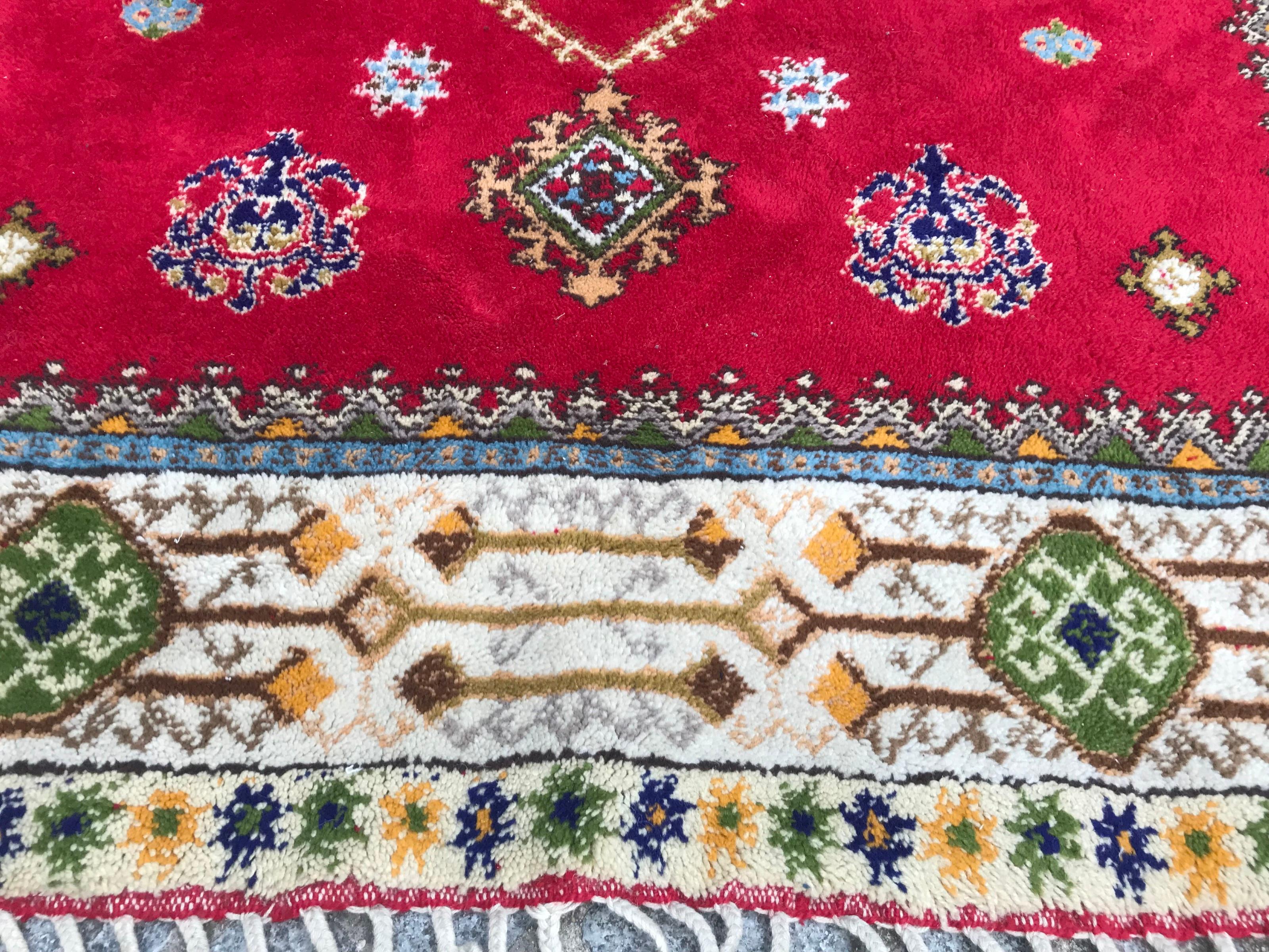 Hand-Knotted Beautiful 20th Century Moroccan Rabat Rug For Sale