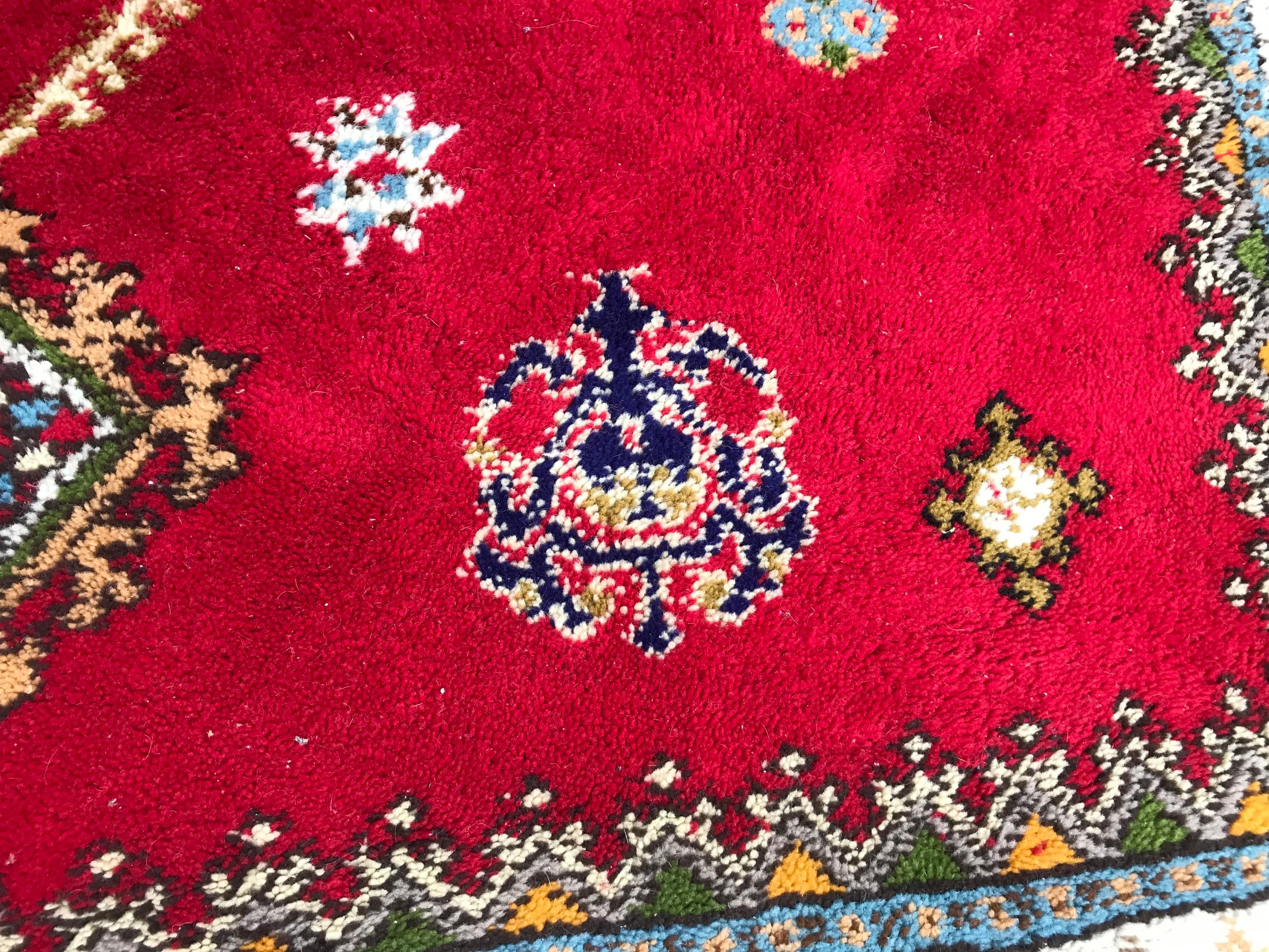 Wool Beautiful 20th Century Moroccan Rabat Rug For Sale