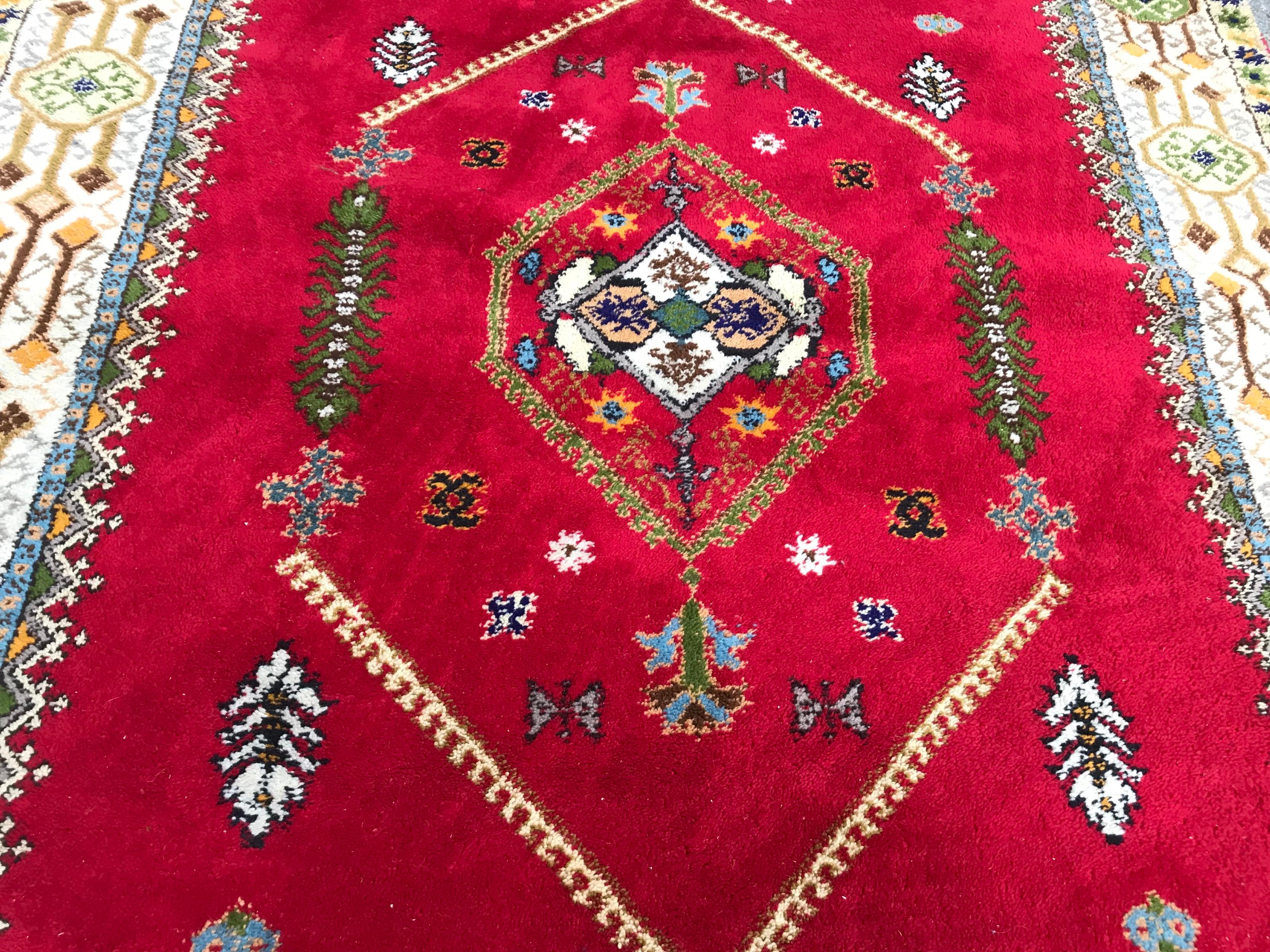 Preciosa alfombra marroquí Rabat del siglo XX Lana en venta
