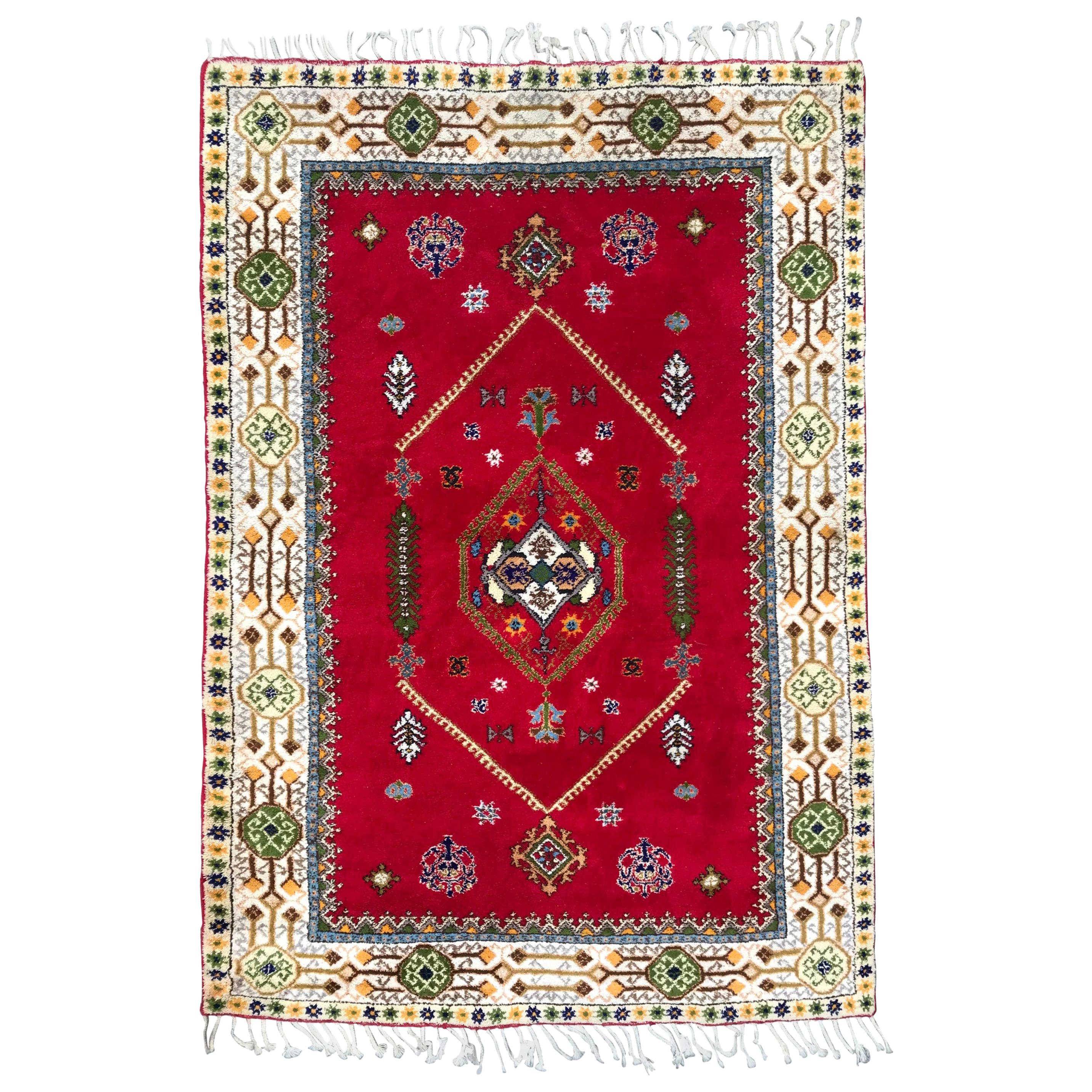 Magnifique tapis marocain de Rabat du 20ème siècle