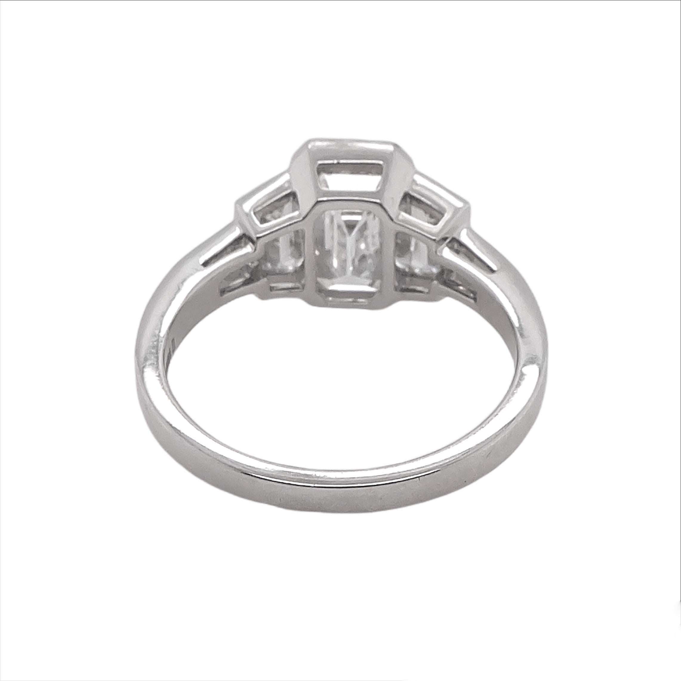 Sophia D. 2.22 Carat Emerald Cut Diamond Engagement Ring In New Condition For Sale In New York, NY
