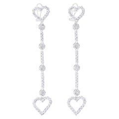 Beautiful 2.58ct Diamond Drop Earrings in 18K White Gold