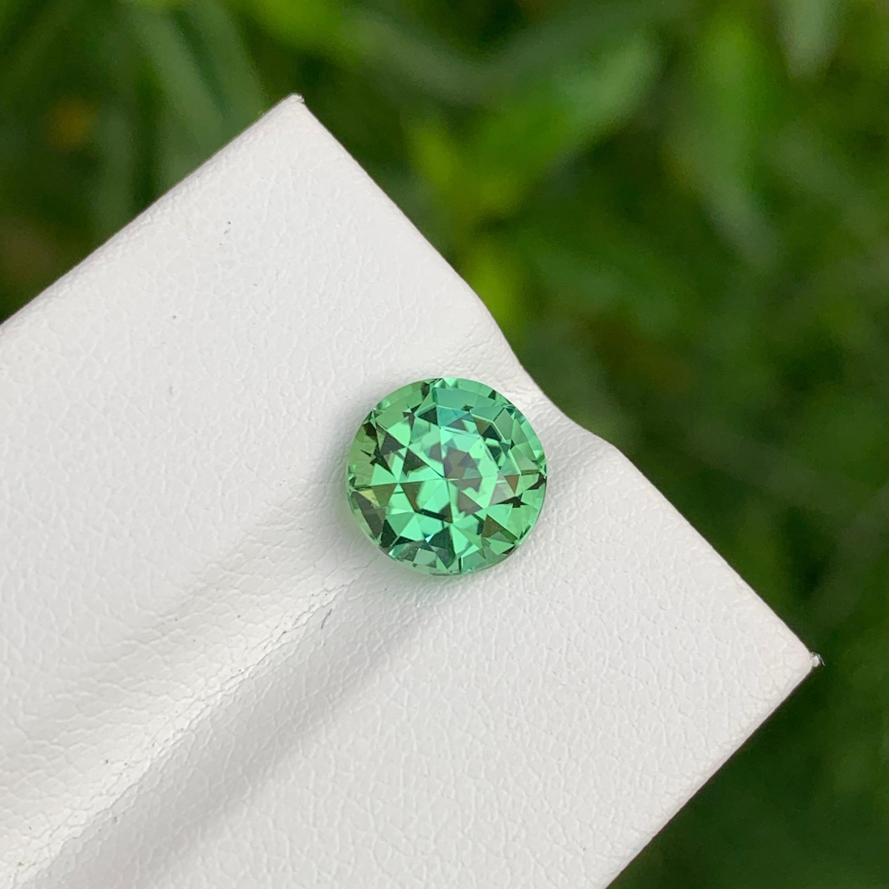 Loupe Clean 2.75 Carat Natural Loose Green Tourmaline Round Shape Gem Unisexe en vente