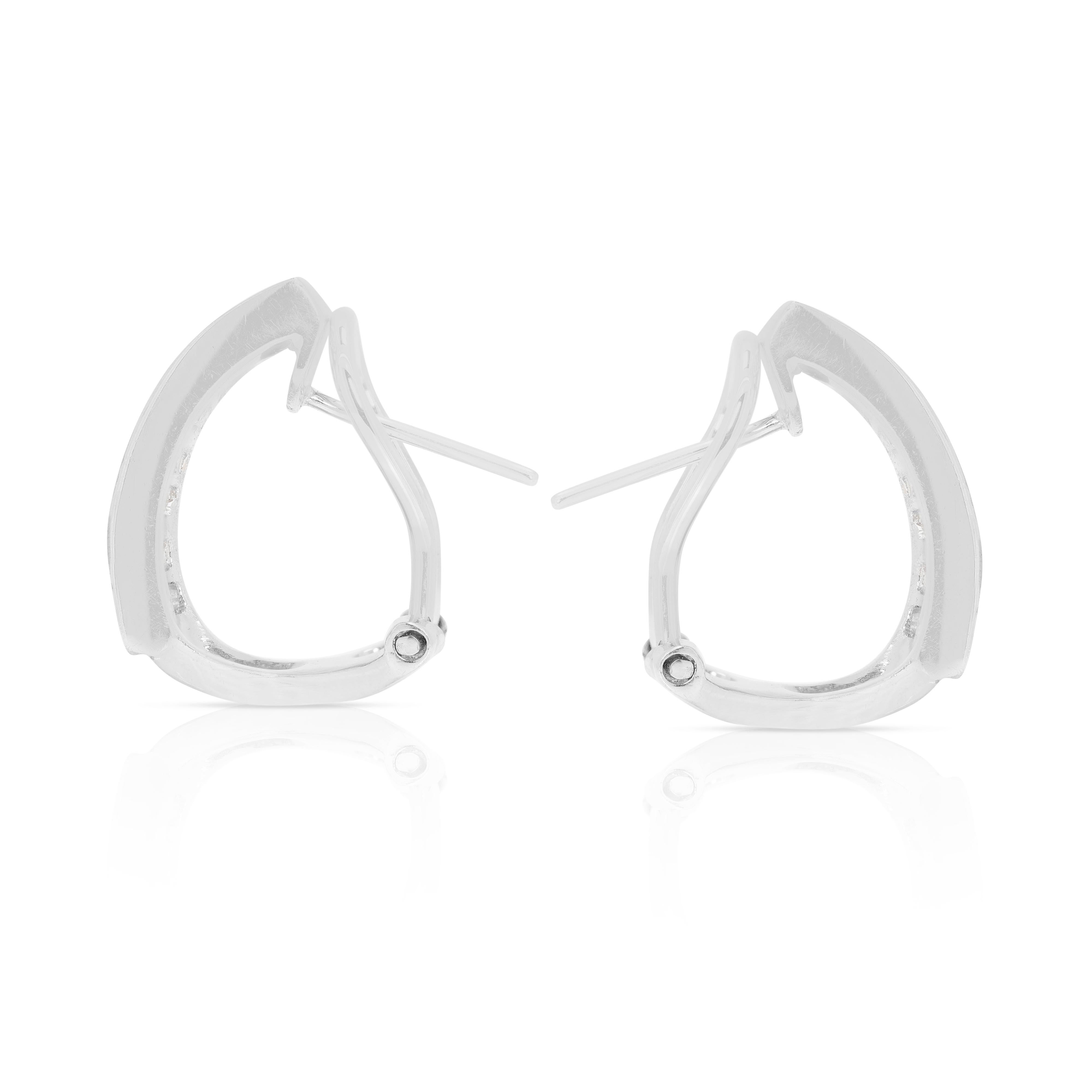De las mujeres Preciosos Pendientes de Diamante Natural Brillante Redondo de 2,95ct en Oro Blanco de 18K en venta