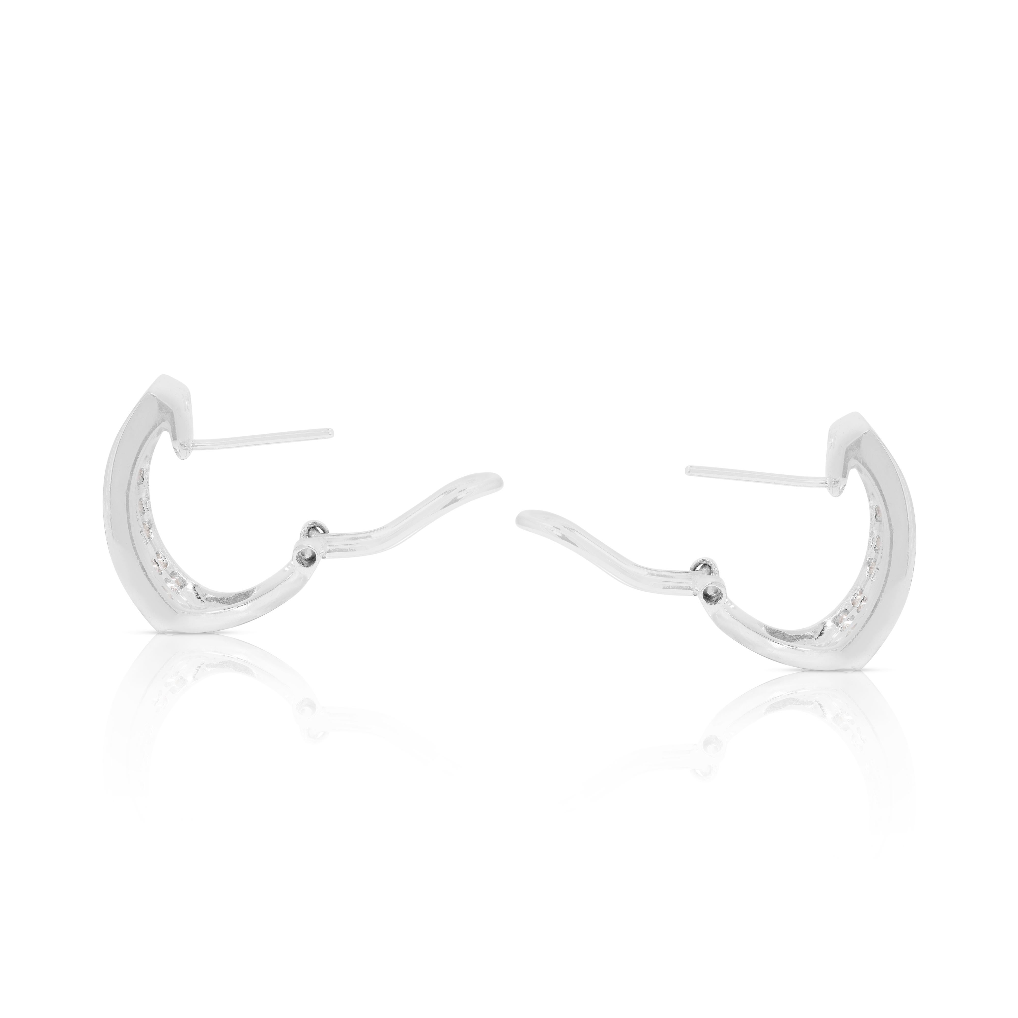 Preciosos Pendientes de Diamante Natural Brillante Redondo de 2,95ct en Oro Blanco de 18K en venta 2