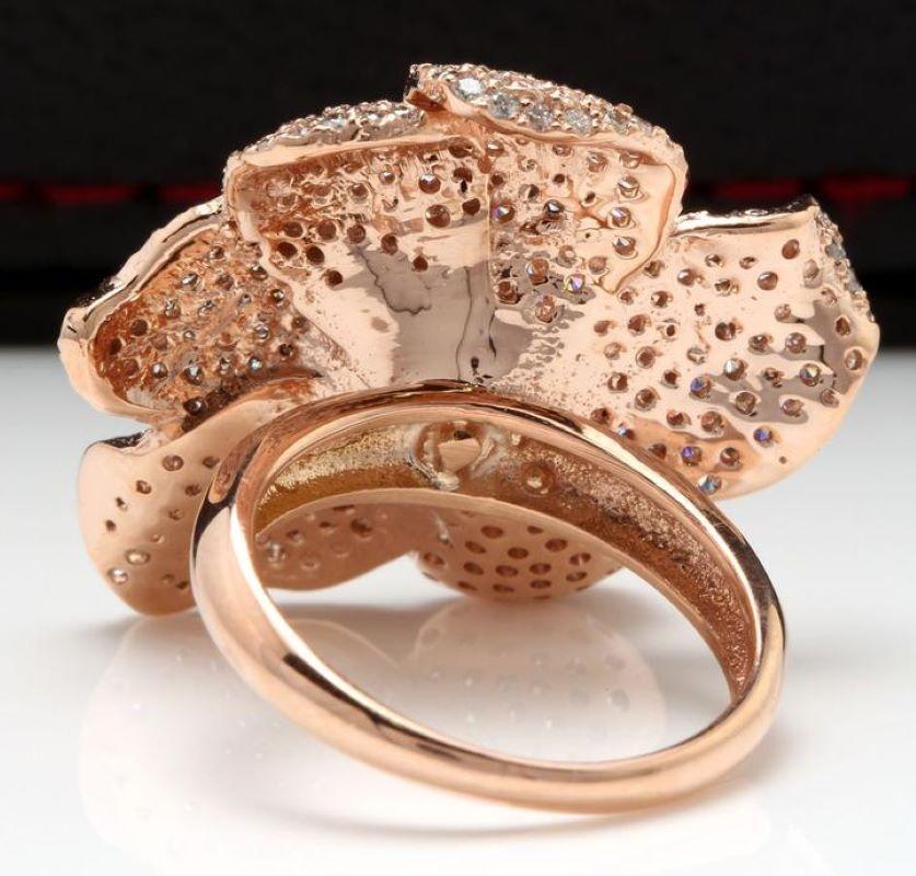 Beautiful 3.00 Carat Natural Diamond 14 Karat Solid Rose Gold Ring In New Condition For Sale In Los Angeles, CA