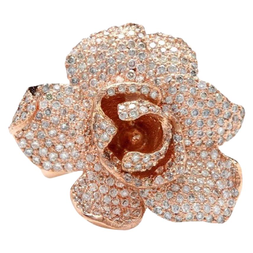 Beautiful 3.00 Carat Natural Diamond 14 Karat Solid Rose Gold Ring For Sale