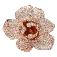 Magnifique bague en or rose massif 14 carats avec diamants naturels de 3,00 carats