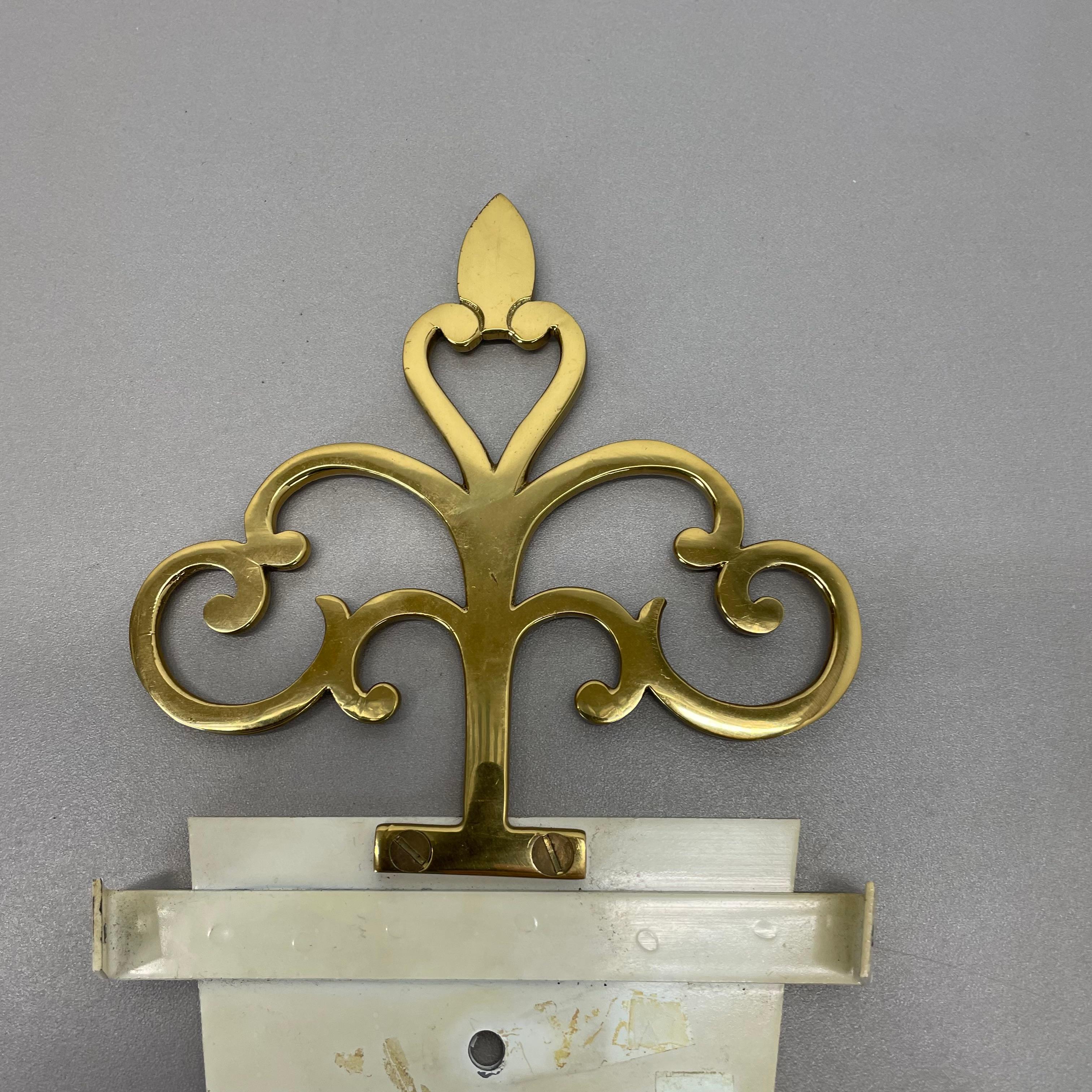 bellissima applique di 41 cm in ottone e vetro di ghiaccio in stile Kalmar, Germania anni '70 in vendita 5