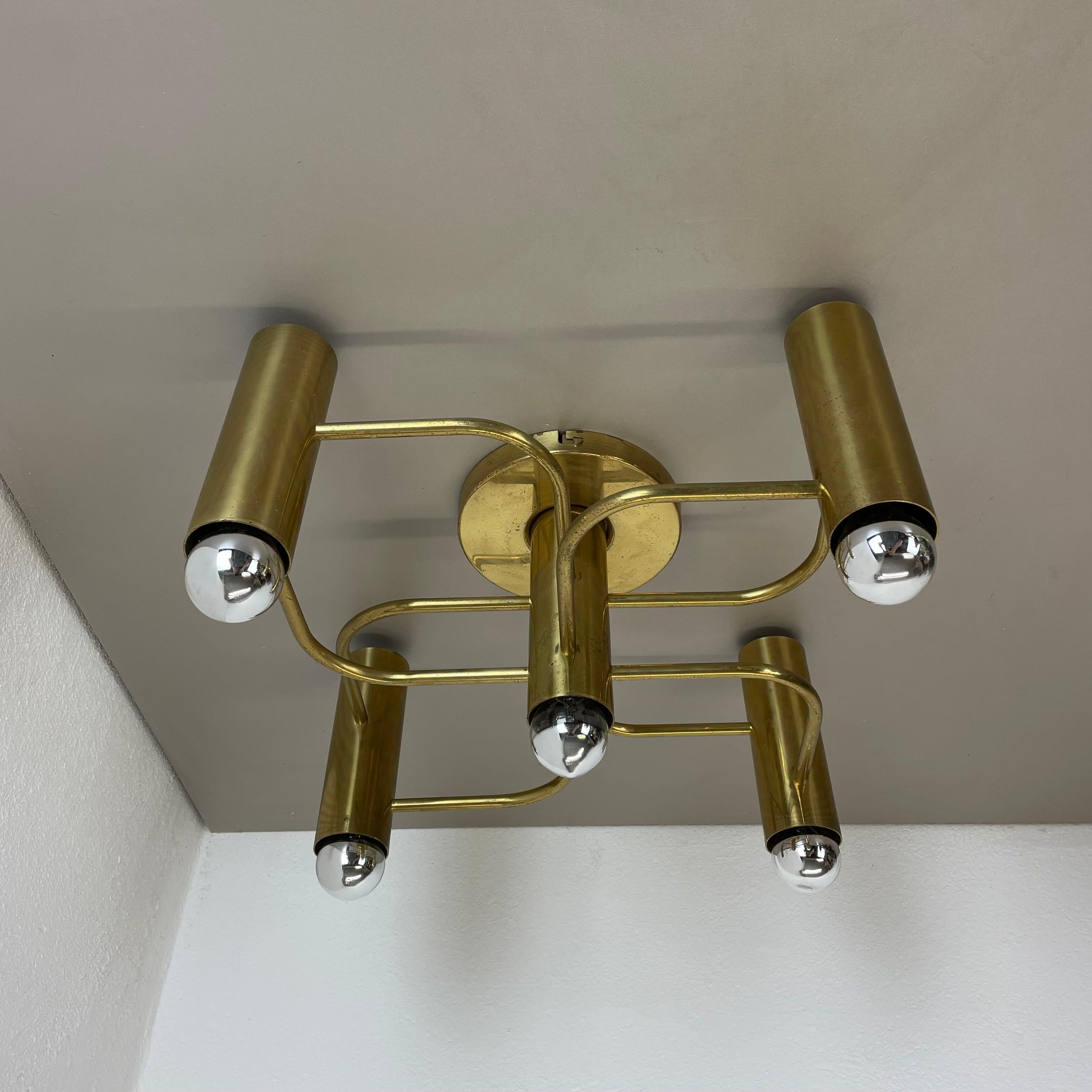 Beautiful 5-Light Sciolari Ceiling Light Sconces By LEOLA Leuchten Germany 1970s In Good Condition For Sale In Kirchlengern, DE