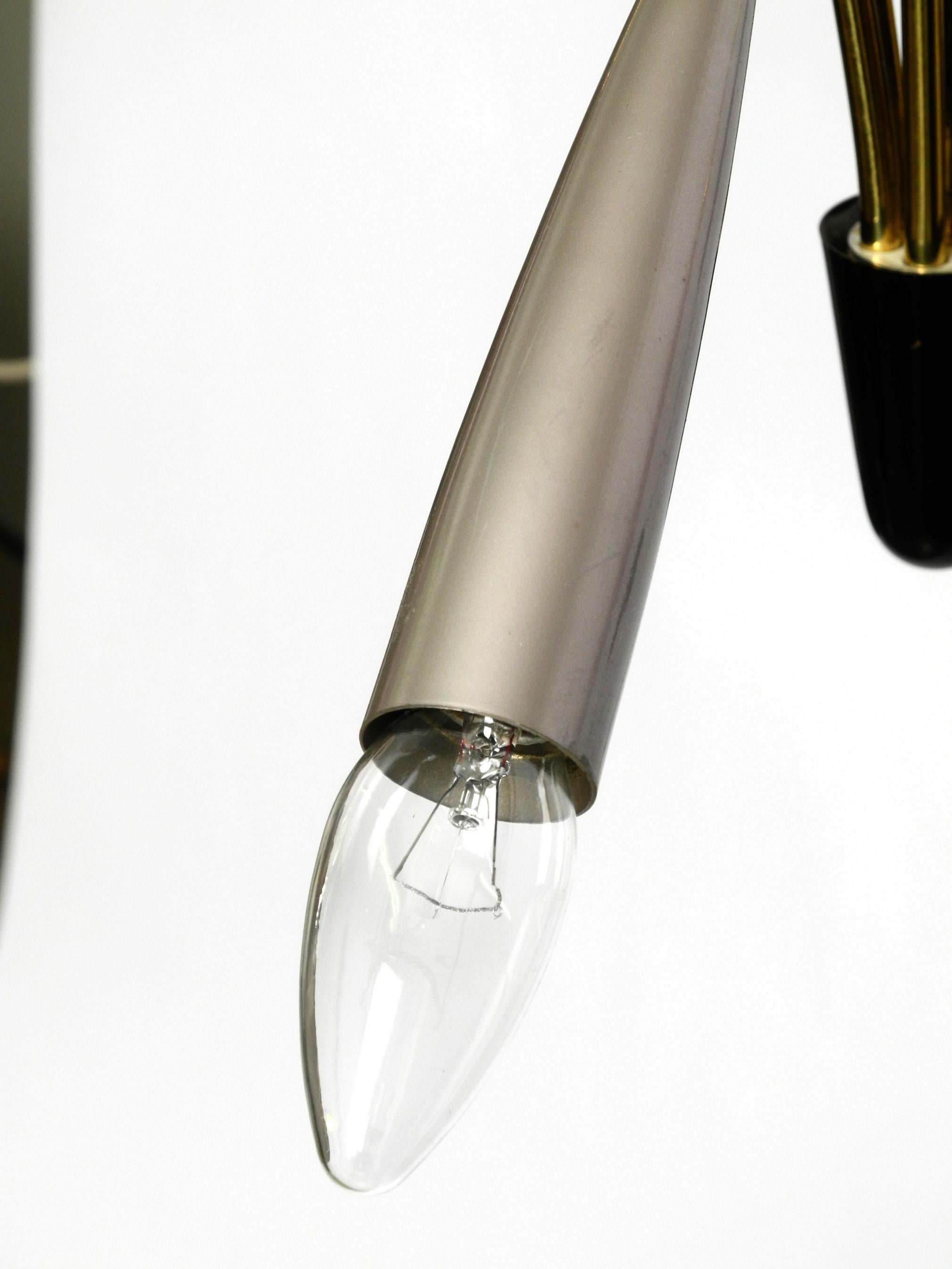 Beautiful 6 arm Mid Century Modern brass Sputnik chandelier For Sale 9