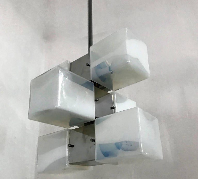 20th Century 6 Light Mid-Century Modern Chandelier by Carlo Nason for Mazzega in Murano Glass For Sale