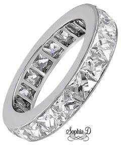 Sophia D. 6.38 All Diamond French Cut Eternity Platinum Ring Band