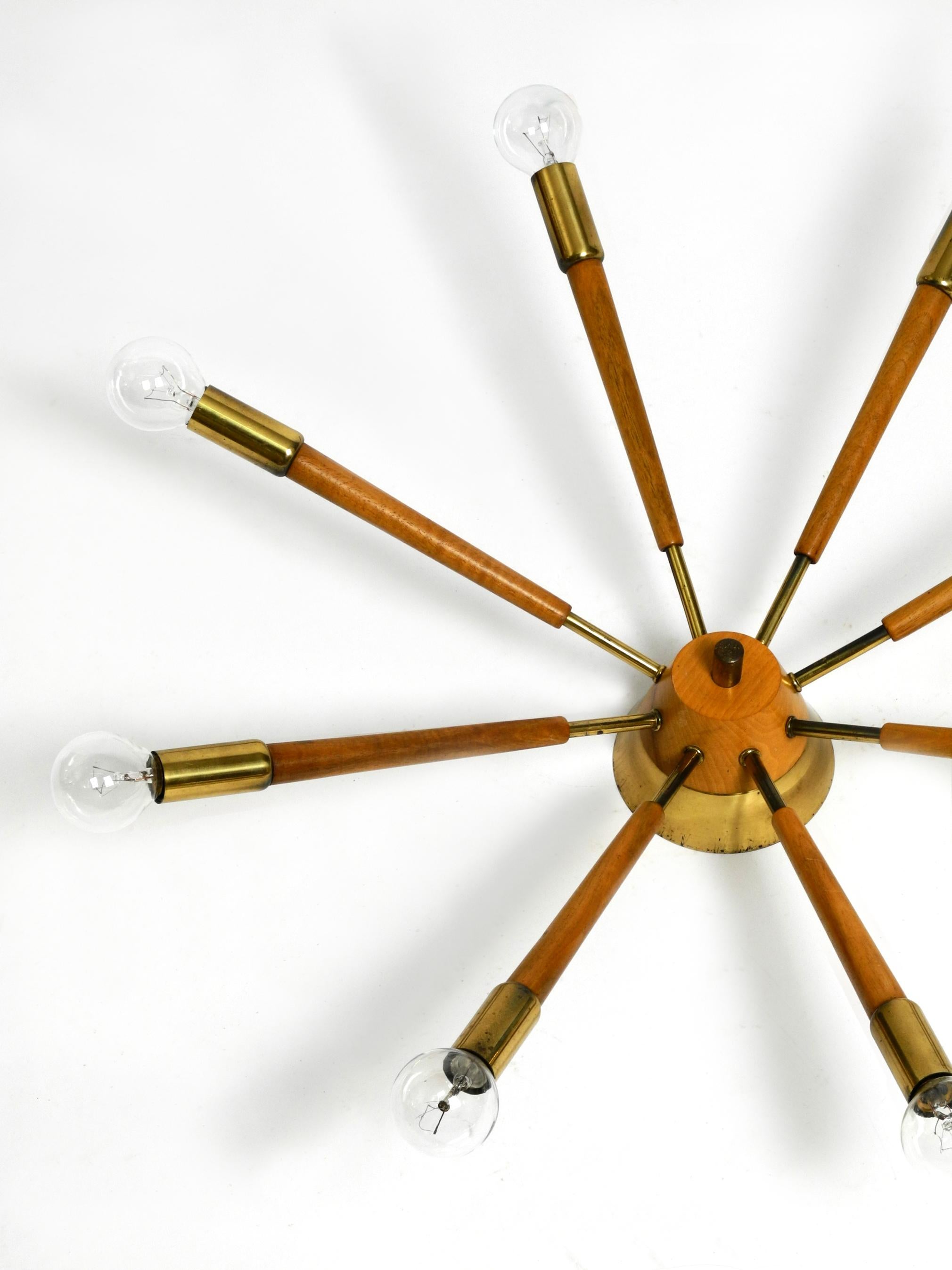 Beautiful 8Armed MidCentury Modern Sputnik Ceiling Lamp Made of Brass