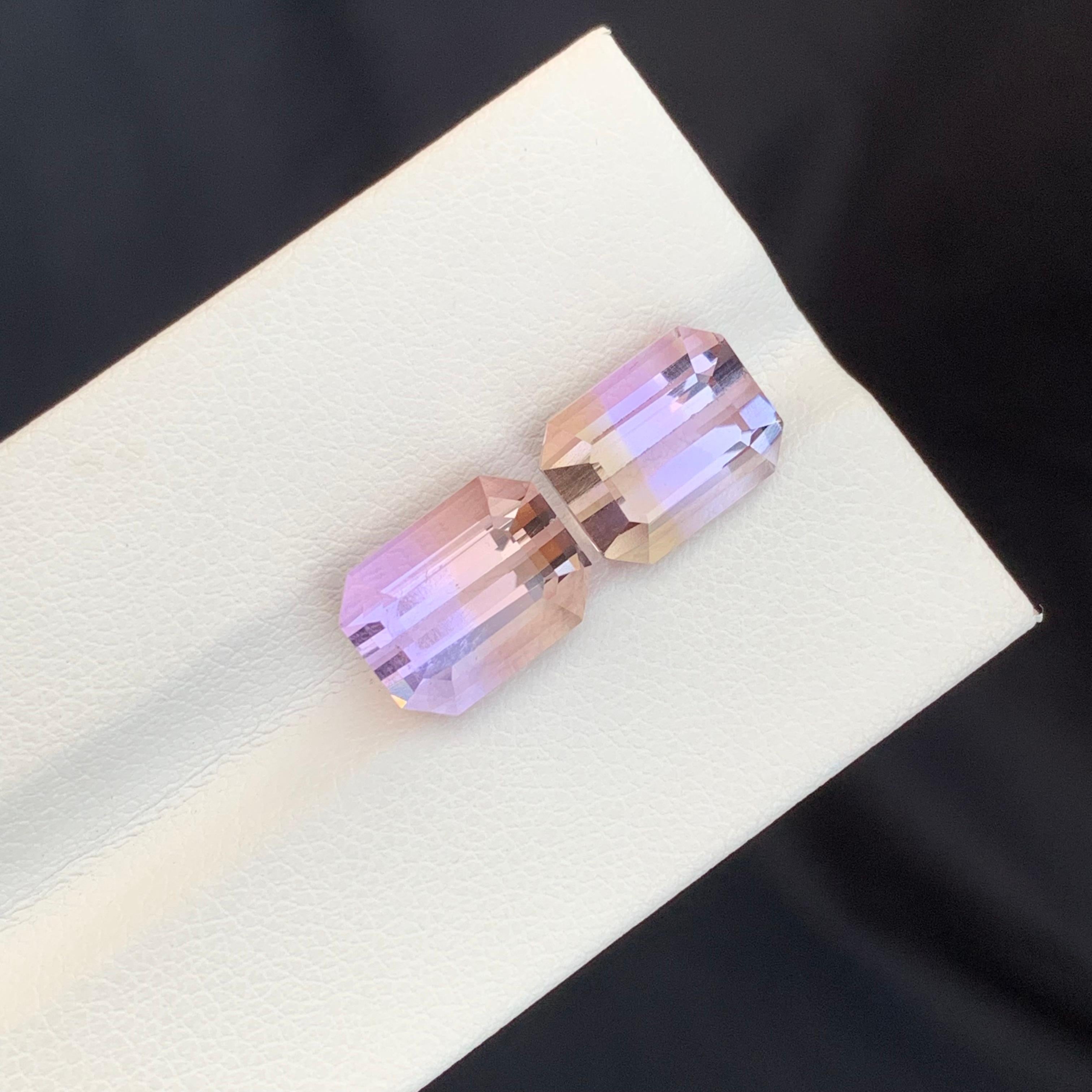 Schöne 8,50 Karat Dual lose Ametrine Smaragd Form Edelstein für Ohrringe im Zustand „Neu“ im Angebot in Peshawar, PK