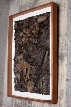 Gene Hedge, Beautiful Abstract Assemblage, a 3D Paper Collage in Brown and Black