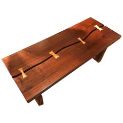 Beautiful Adirondack Style Handcrafted Walnut Bench or Coffee Table