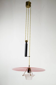 Bellissimo lampadario regolabile, italiano, anni '60