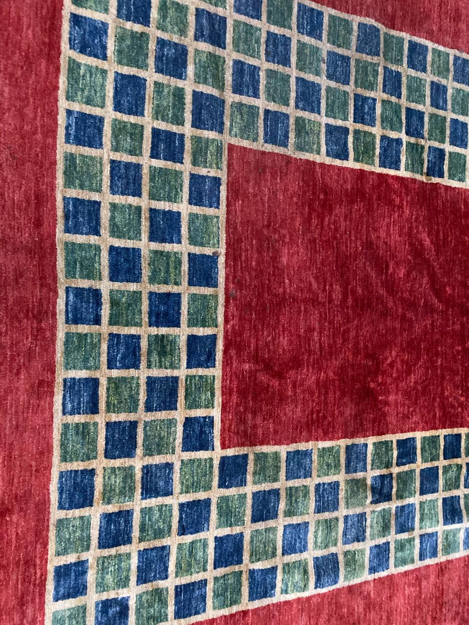 Beautiful Afghan Modern Design Rug In Good Condition For Sale In Saint Ouen, FR