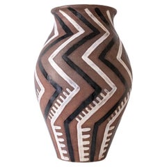 Beautiful africanist art deco vase by Jean Van Dongen