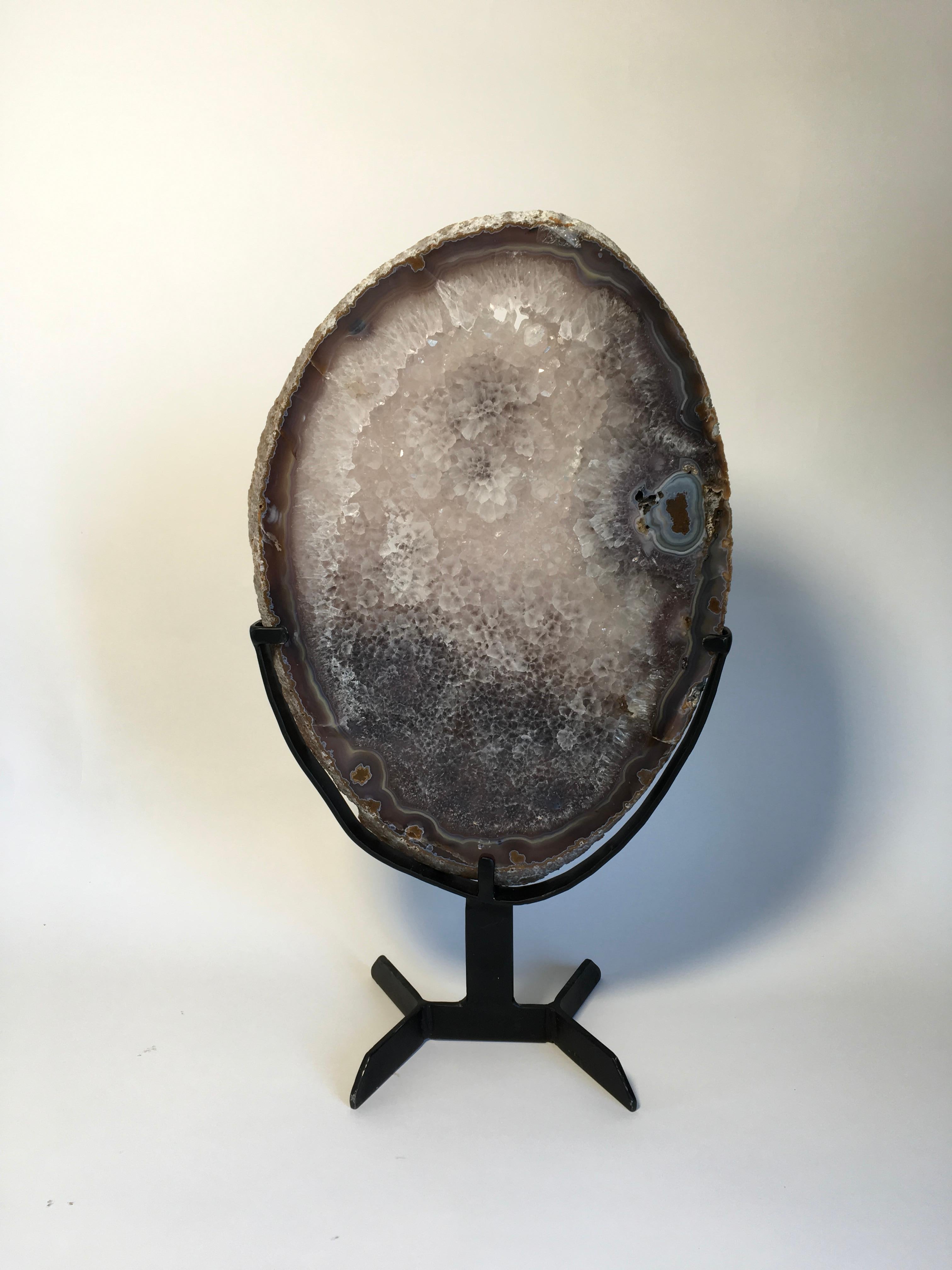 Brazilian Beautiful Agate Geode Slice For Sale