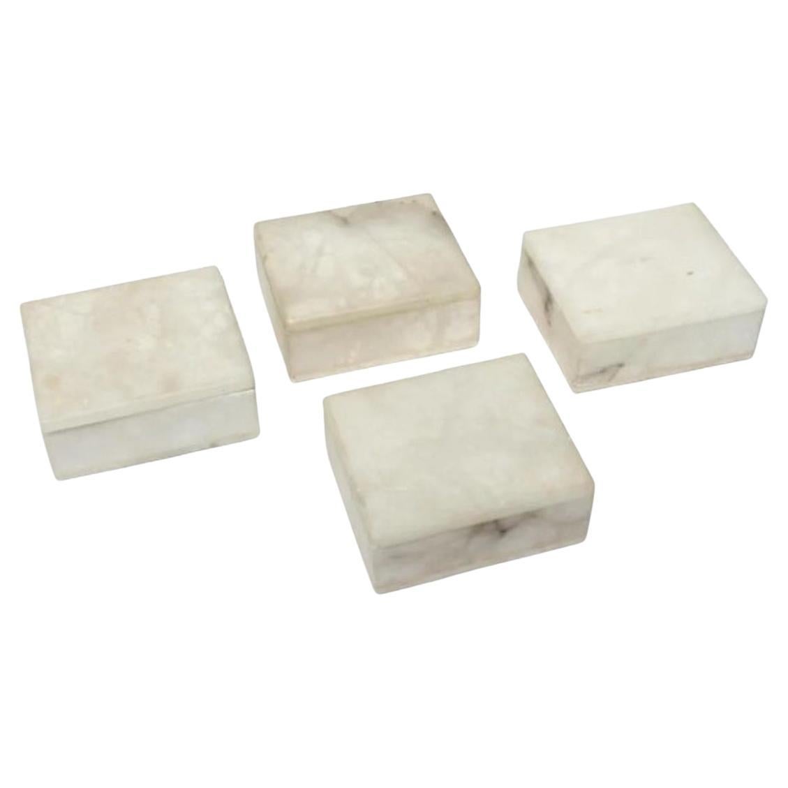 Preciosas Cajas de Baratijas con Tapa de Alabastro - Juego de Cuatro