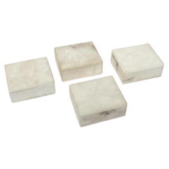 Bellissime scatole per gingilli con coperchio in alabastro - set di quattro