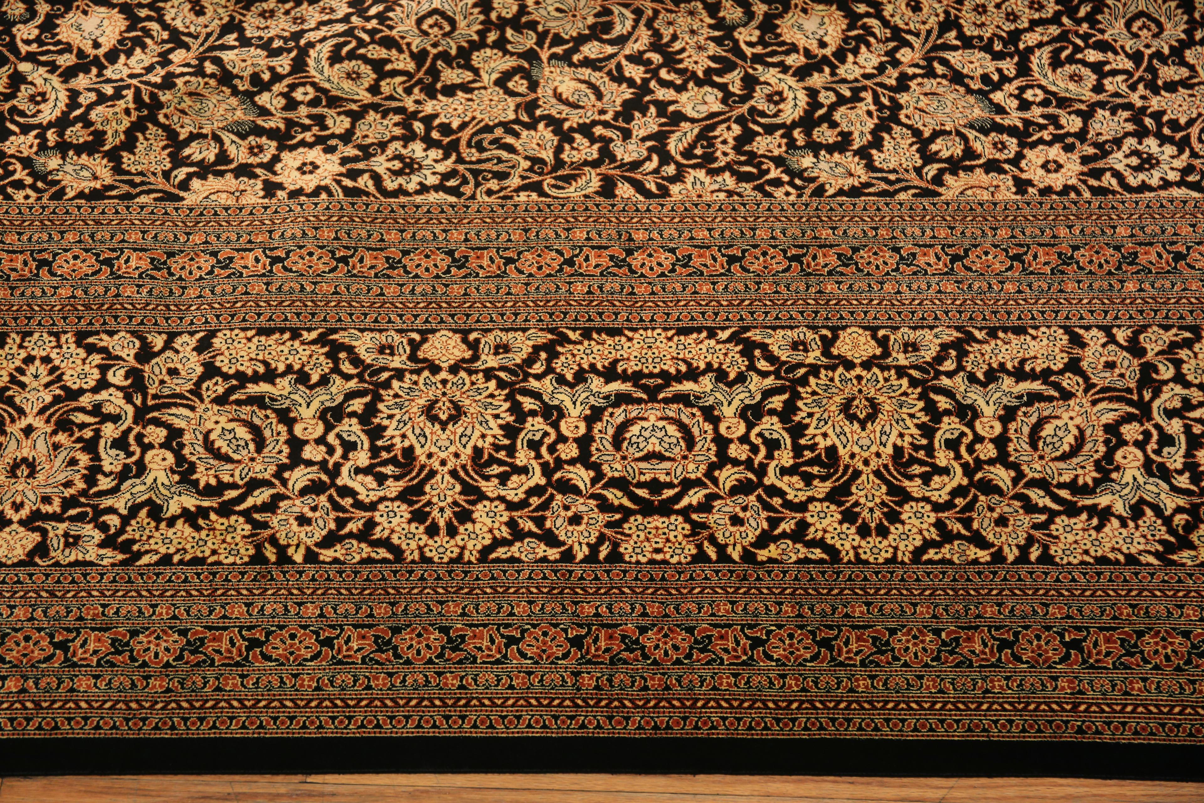 Tabriz Bellissimo Tappeto Qum in seta persiana vintage, floreale e lussuoso, 9'9