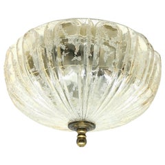 Beautiful Amber Glass Flush Mount Ceiling Light Vintage, Austria, 1960s