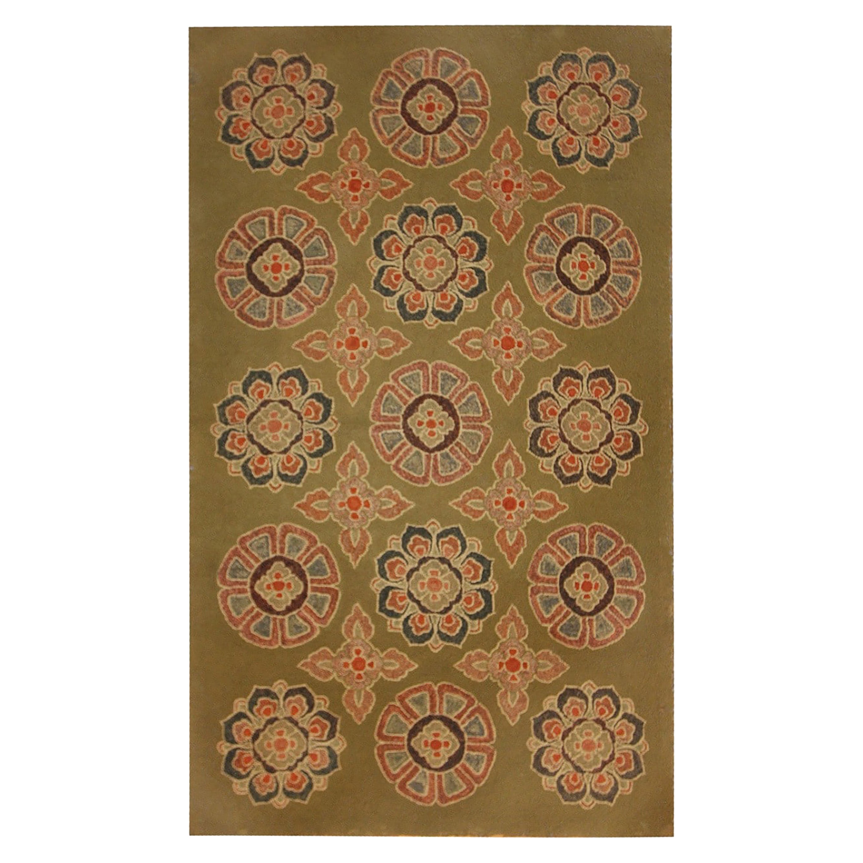 Magnifique tapis américain ancien à capuche 2'11" x 4'10"