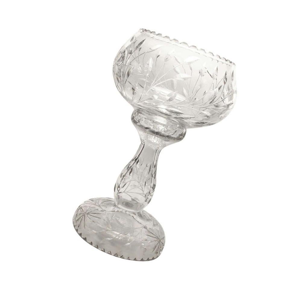 Vintage Antique American Cut Crystal Bowl Reversible Pedestal Stand Estate In Excellent Condition For Sale In Montreal, QC