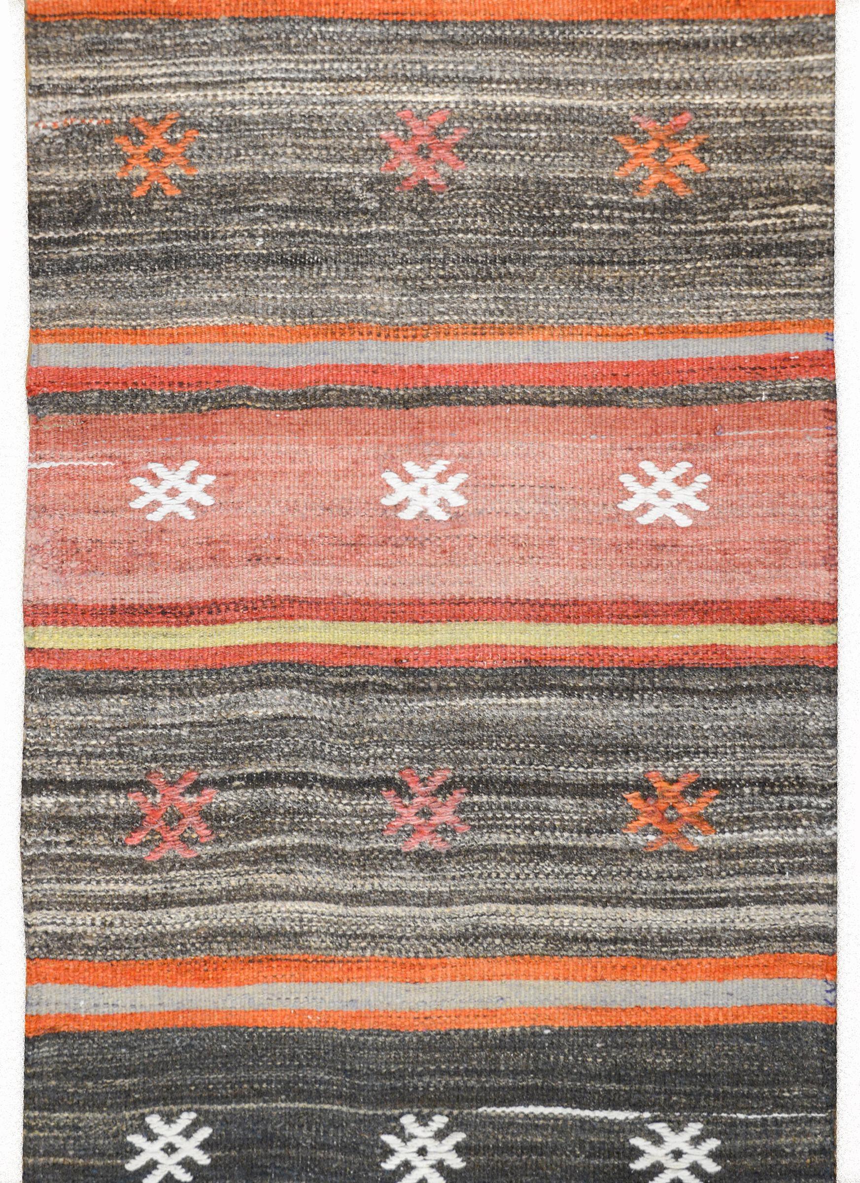 Wool Beautiful Anatolian Turkish Kilim Runner