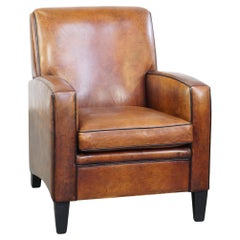 Beautiful and comfortable Art Deco design sheepskin armchair