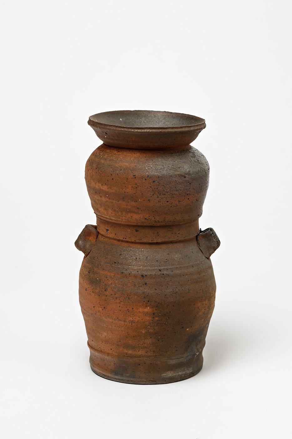 20th Century Beautiful and Decorative Brown Ceramic Vase by Steen Kepp La Borne, 1975