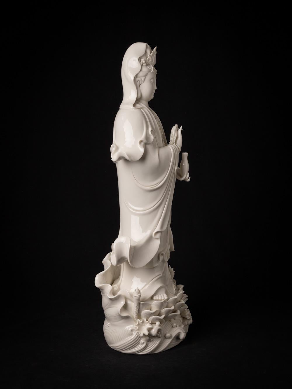 Contemporary Beautiful and detailed porcelain Guan Yin statue originated from China