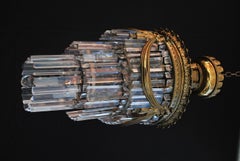 Beautiful and Elegant 1920's Bronze and Crystal Light