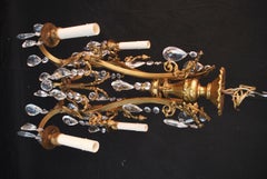 Beautiful  and elegant French 1940's small crystals chandelier