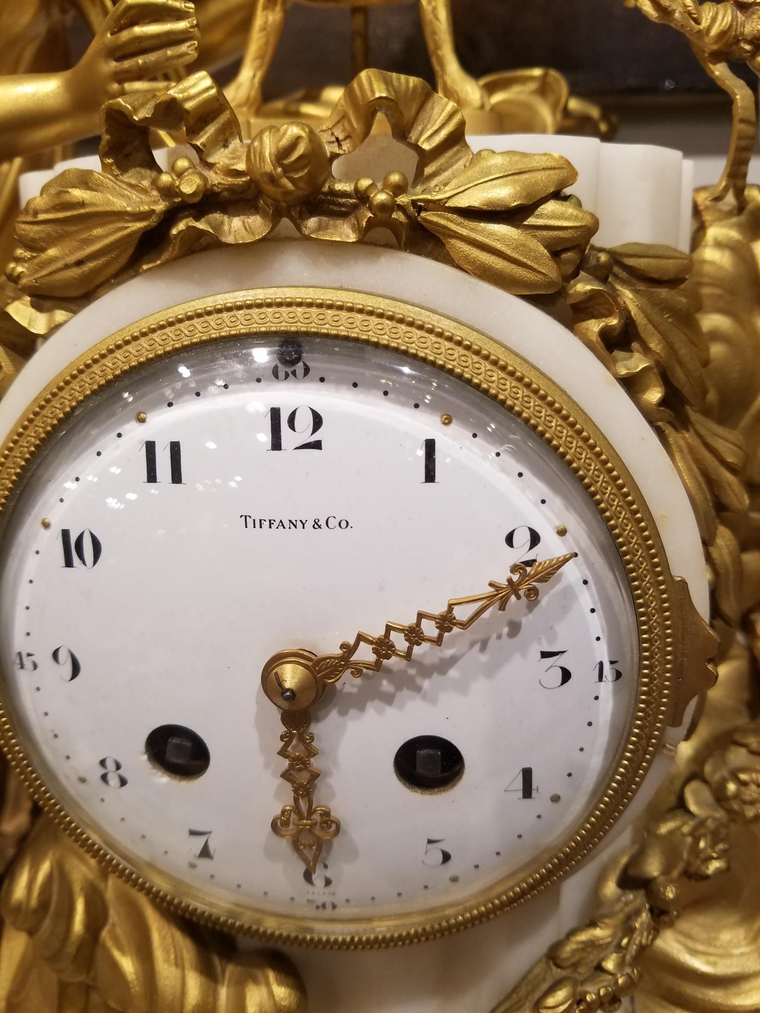 Louis XVI Beautiful and Fine 19th Century French Mantle Clock Signed Tiffany